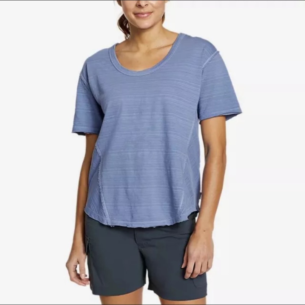 Women’s Eddie Bauer Blue Travex Raglan Short Sleeve Shirt M